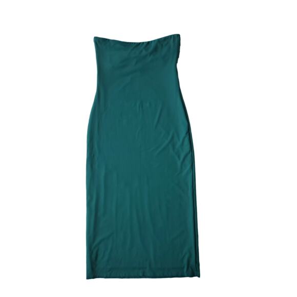 HOUSE OF HARLOW Green Strapless Twist Bodycon Midi Dress Size Medium Bandeau - Picture 8 of 10